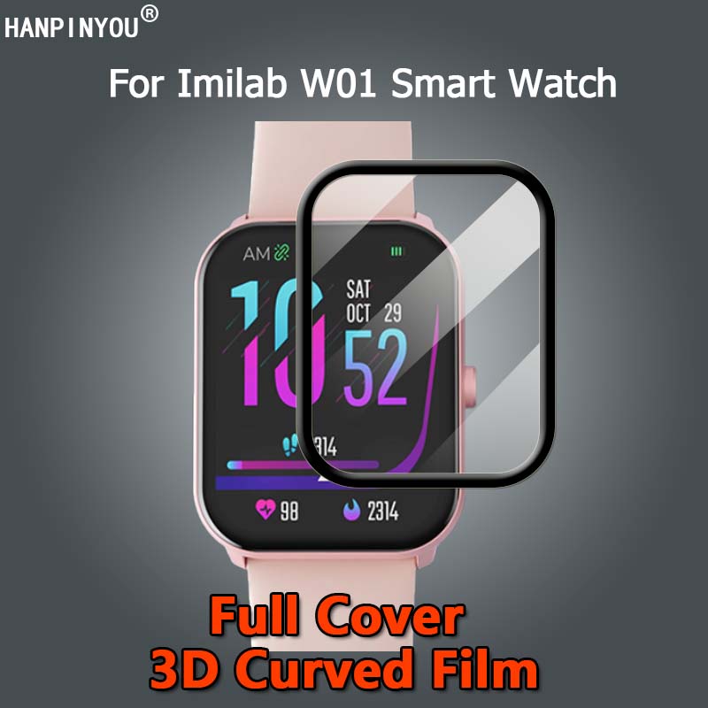 Miếng Dán Cường Lực Cong 3D Cho Đồng Hồ Thông Minh Xiaomi Imilab W01 Và Phụ Kiện