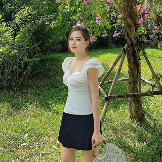 MAI.DE Áo xoắn ngực trắng Vinto