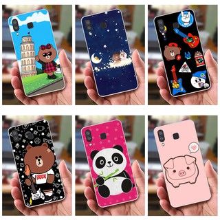 Ốp lưng Samsung A8 Star (dẻo viền trắng trong) - Hình Gấu Brown, Gấu Trúc , Heo Con