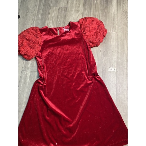 2hand đầm nhung đỏ mã 161