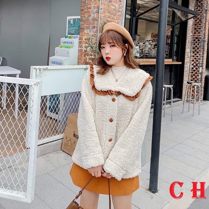 Áo lông cổ bèo tiểu thư COA