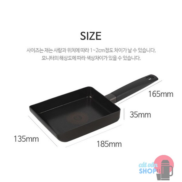 [Có Video] Chảo nhôm chống dính Hard &amp; Light Black chữ nhật 18cm LHL5186IH