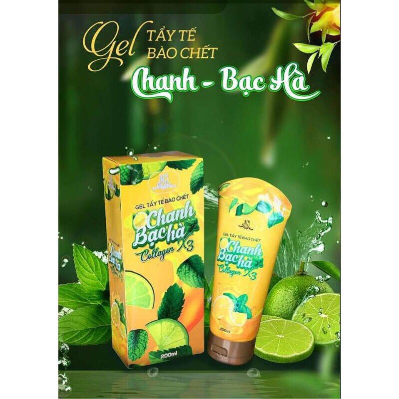 TẨY TẾ BÀO CHẾT CHANH BẠC HÀ COLLAGEN X3