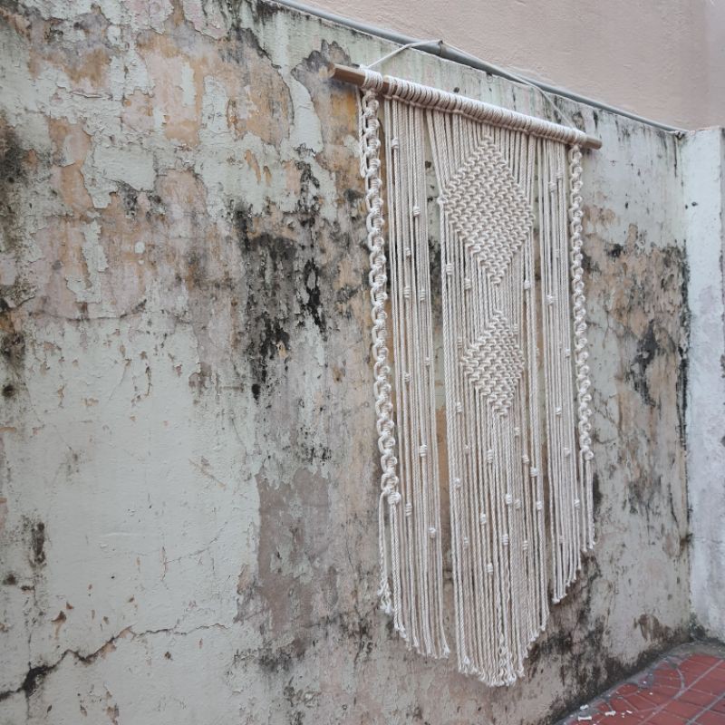 Rèm đan dây Macrame Trang Trí tường 70cm - Ảnh Thật - Bảng màu ở cuối
