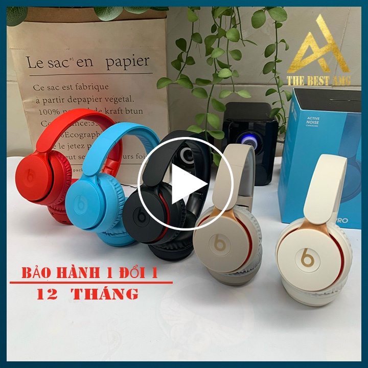 Tai Nghe Chụp Tai Bluetooth 5.0 Có Mic Kèm Túi Đựng Headphone Không Dây Nghe Nhạc Chơi Game Âm Thanh Sống Động