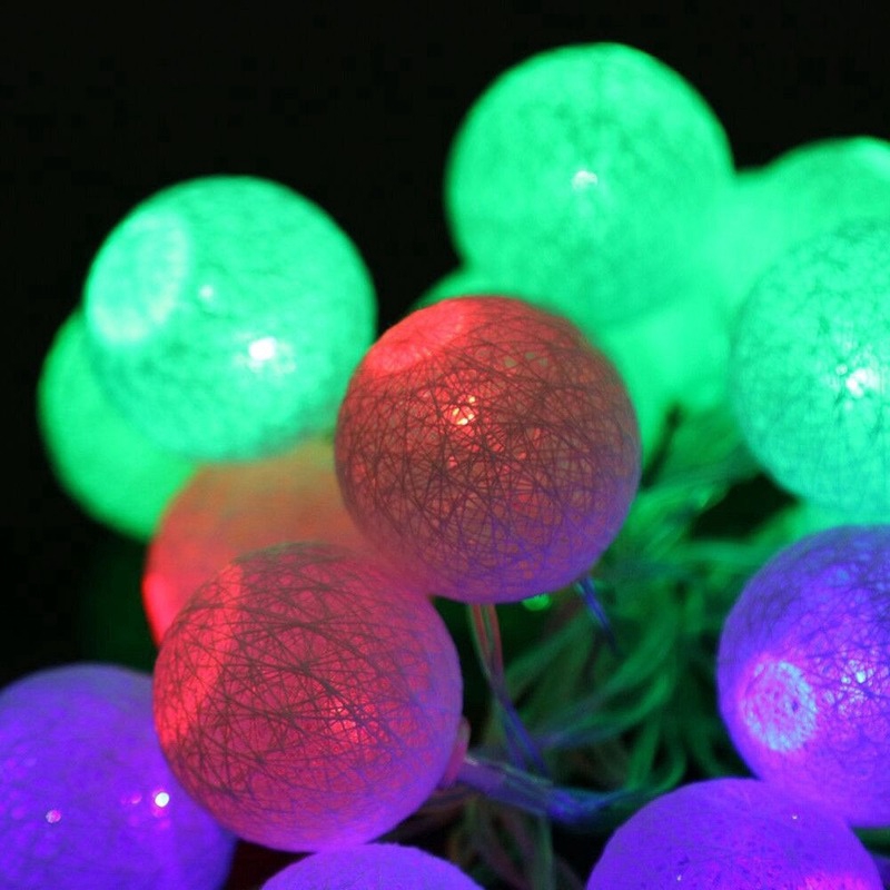 ♔P&amp;M♚ New Color Yellow 2.2m 20LED Cotton Ball Fairy String Christmas Lights Wedding Outdoor Lights