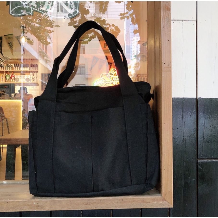T300-301/Túi xách túi tote bằng vải canvas thiết kế thời trang Hàn Quốc chuyên đựng laptop dành cho nữ