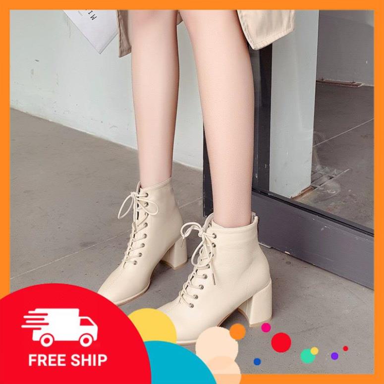 Bốt nữ cao cổ G02 chất liệu da bóng gót cao 7 cm khóa kéo sau phong cách boot ulzzang hàn quốc đẹp giá rẻ % &