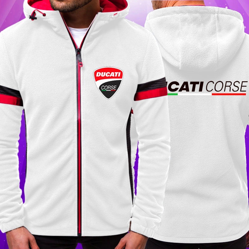 Đang Giảm Giá Mới Áo Khoác Hoodie Thể Thao Có Khóa Kéo Thời Trang Thu Đông Cho Nam Ducati Corse Moto Gp Racing Logo Lớn