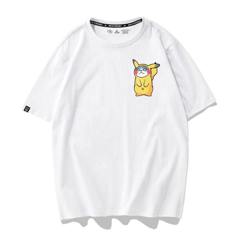 [Hàng Xịn, Gía Tốt] Áo Phông Thun Nữ Tay Ngắn Icon Họa Tiết Pika Chu Dễ Thương - Unisex - Cotton - Mã AT024