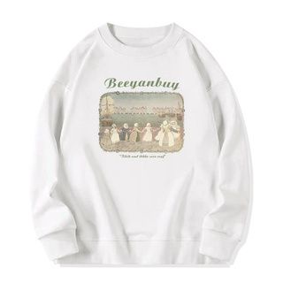 ihkke Áo sweater ihkke dáng rộng phong cách cổ điển Mỹ cho nữ