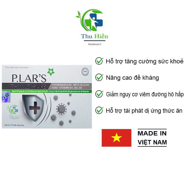 Viên uống tăng sức đề kháng P.lar's thymo safe giúp giảm nguy cơ viêm đường hô hấp ở trẻ em và người lớn