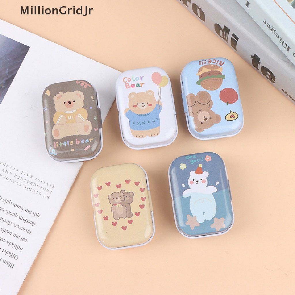 Mlg Hộp Thiếc Mini Đựng Trang Sức / Tiền Xu / Đồ Trang Sức Hình Chú Gấu