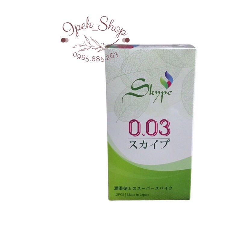 Bao cao su SKYPE siêu mỏng trơn 0,03mm -  Nhật Bản - Hộp 12 Pcs - Ipek_Shop