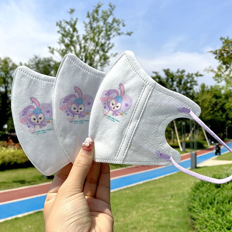 Set 10 / 30 / 60 Khẩu Trang 3Layers In Họa Tiết Hoạt Hình Siêu Nhân Công Chúa Elsa / Phi Hành Gia Stella Lou Cho Bé