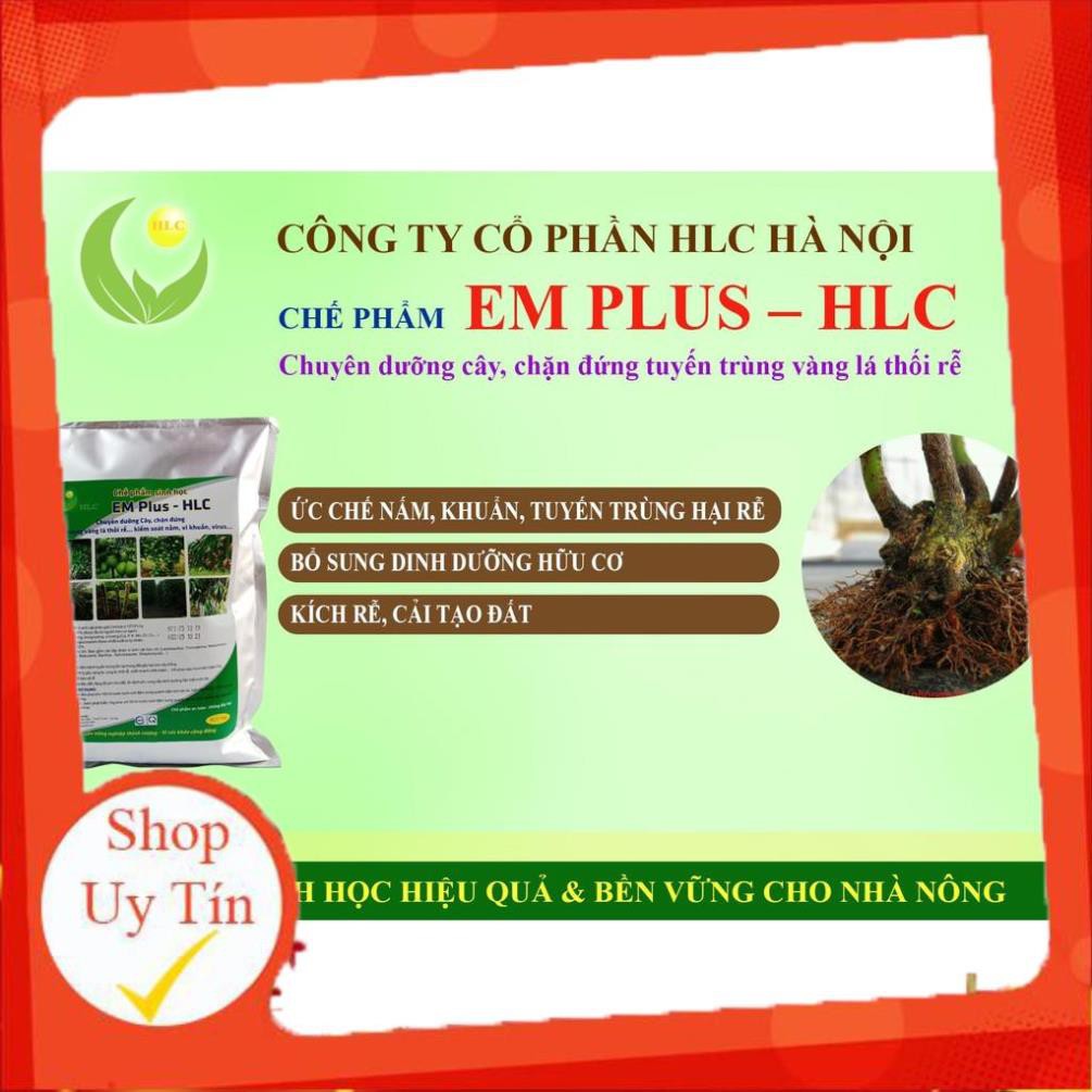 CHẾ PHẨM EM PLUS HLC - CHUYÊN DƯỠNG CÂY, CẢI TẠO ĐẤT TRỒNG, ỔN ĐỊNH PH, NGĂN NGỪA NẤM BỆNH HẠI RỄ CÂY TRỒNG - GÓI 1KG