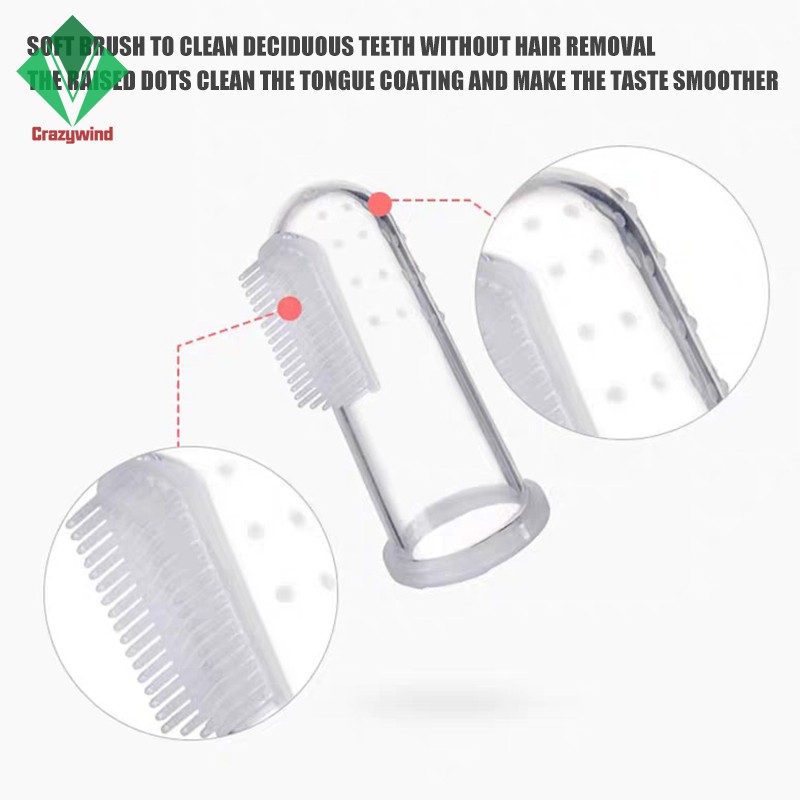 Bàn Chải Đánh Răng Xỏ Ngón Tay Bằng Silicone Mềm Cho Bé