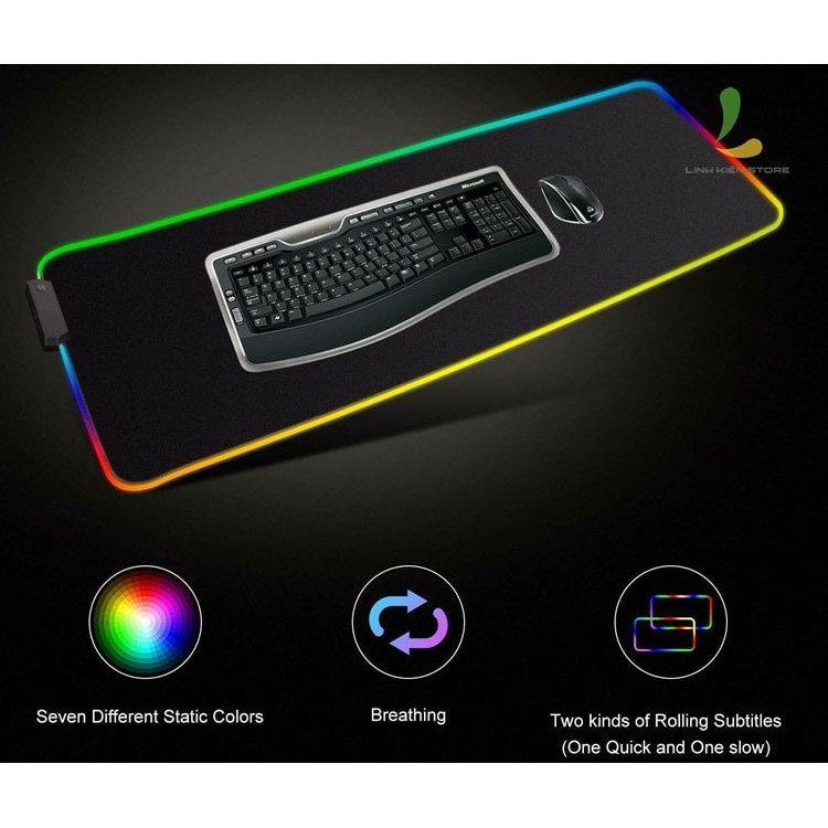 Lót chuột Glowing Cool FSD-15 RGB 400*900 - Phụ kiện gaming tăng độ bám của bàn phím và chuột chơi game