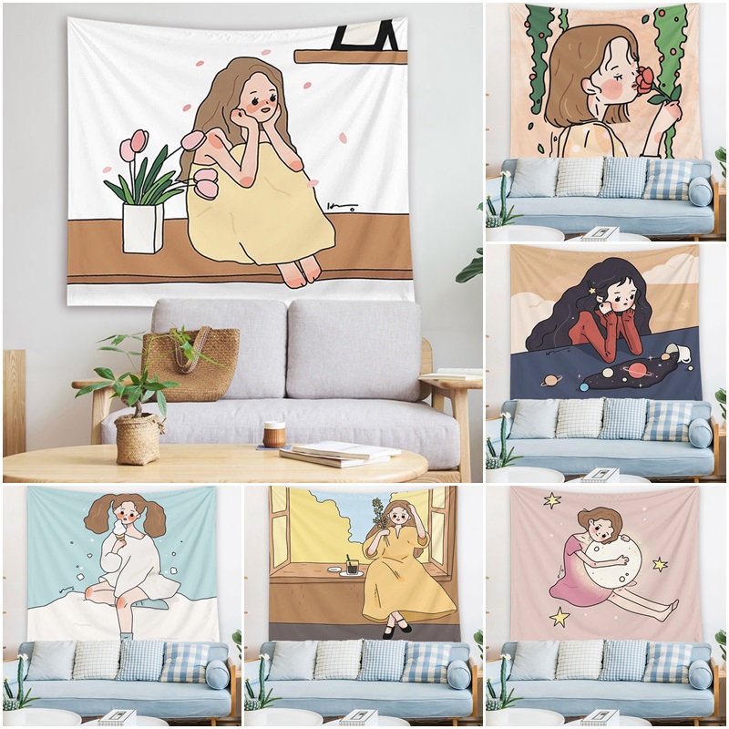 Thảm Treo Tường Họa Tiết Hoạt Hình Đáng Yêu Trang Trí Phòng Ngủ | BigBuy360 - bigbuy360.vn