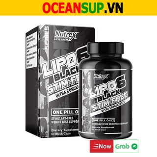 Lipo 6 Black STIM-FREE Nutrex 60 Viên Sinh Nhiệt Đốt Mỡ