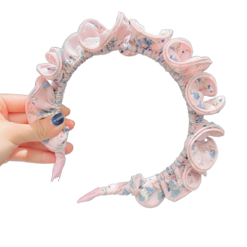 Flgo Băng Đô Cài Tóc Bản Rộng In Họa Tiết Hoa Phong Cách Preppy Cổ Điển Thời Trang