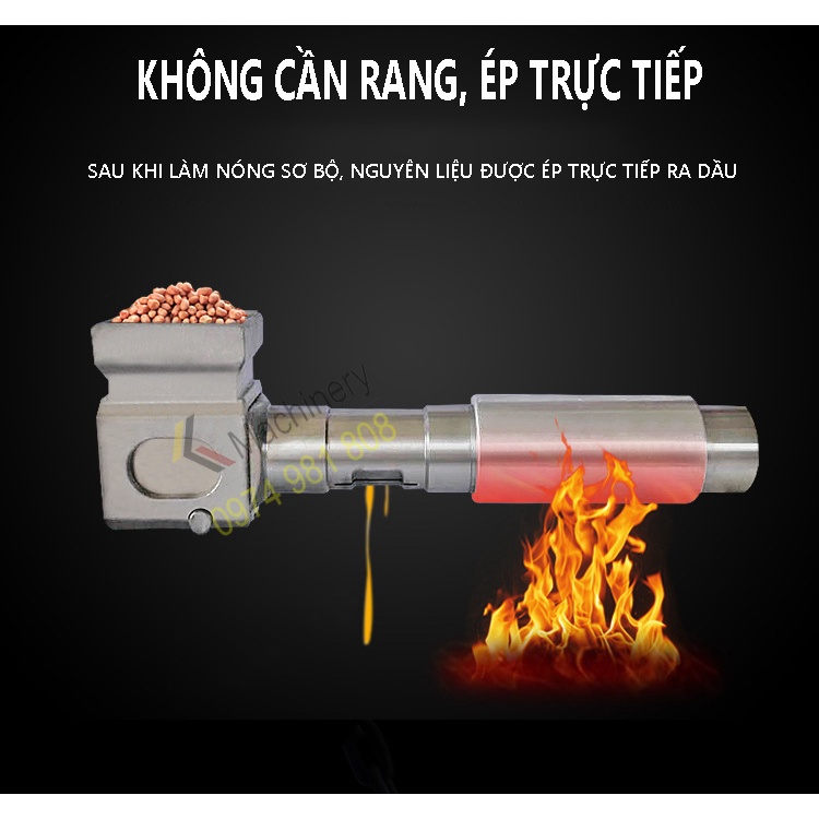 GD-09/888A | Máy ép dầu thực vật mini dùng cho gia đình: lạc, đậu nành, mè v.v… năng suất 3 – 6 kg dầu/giờ