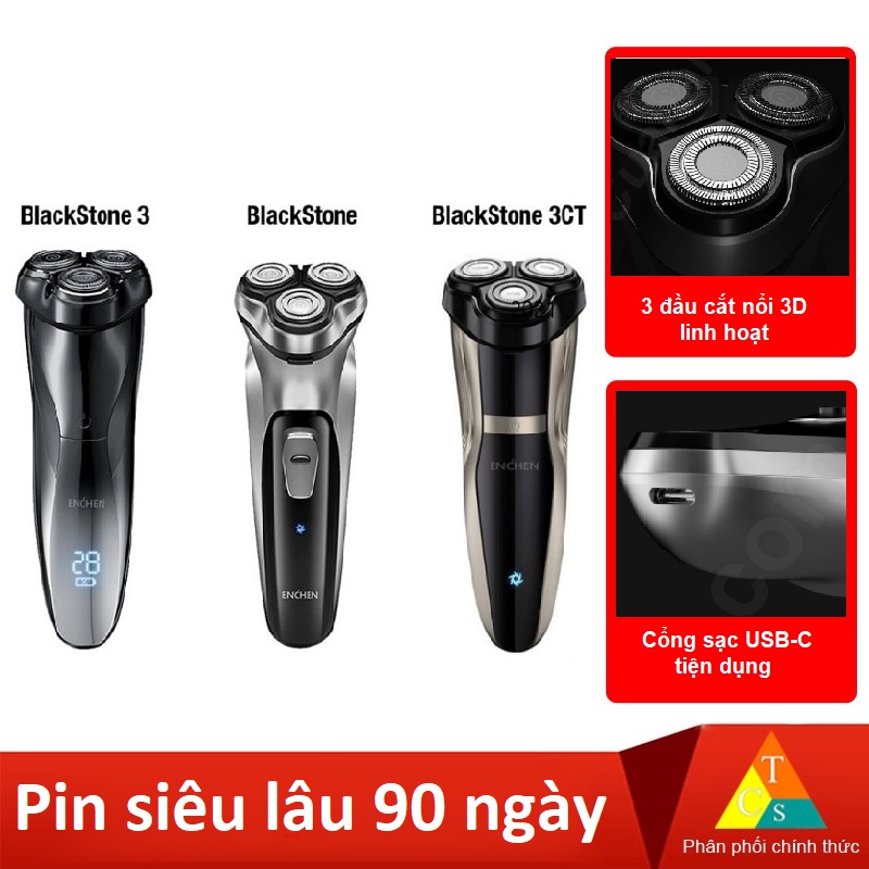 Máy Cạo Râu Xm Enchen Blackstone - Blackstone 3 Electric Shaver 3D Công Suất 5W