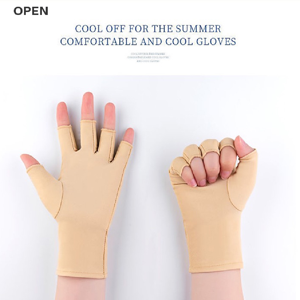 op 1 Pair New Soft And Light Fingerless Anti UV Radiation Protection Gloves Onesize my