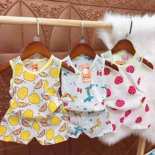 Bộ cotton sát nách thông hơi mềm mát cho bé