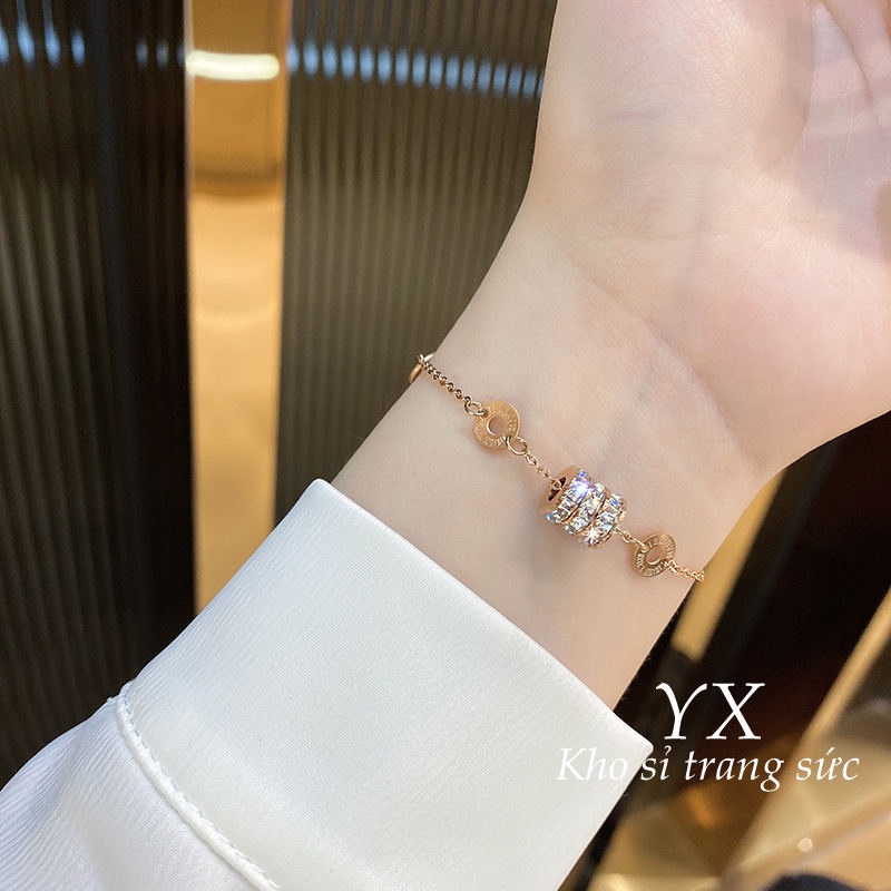 Vòng tay nhiều kiểu dáng tùy chọn bằng titan không gỉ cao cấp phong cách Hàn Quốc dành cho bạn nữ