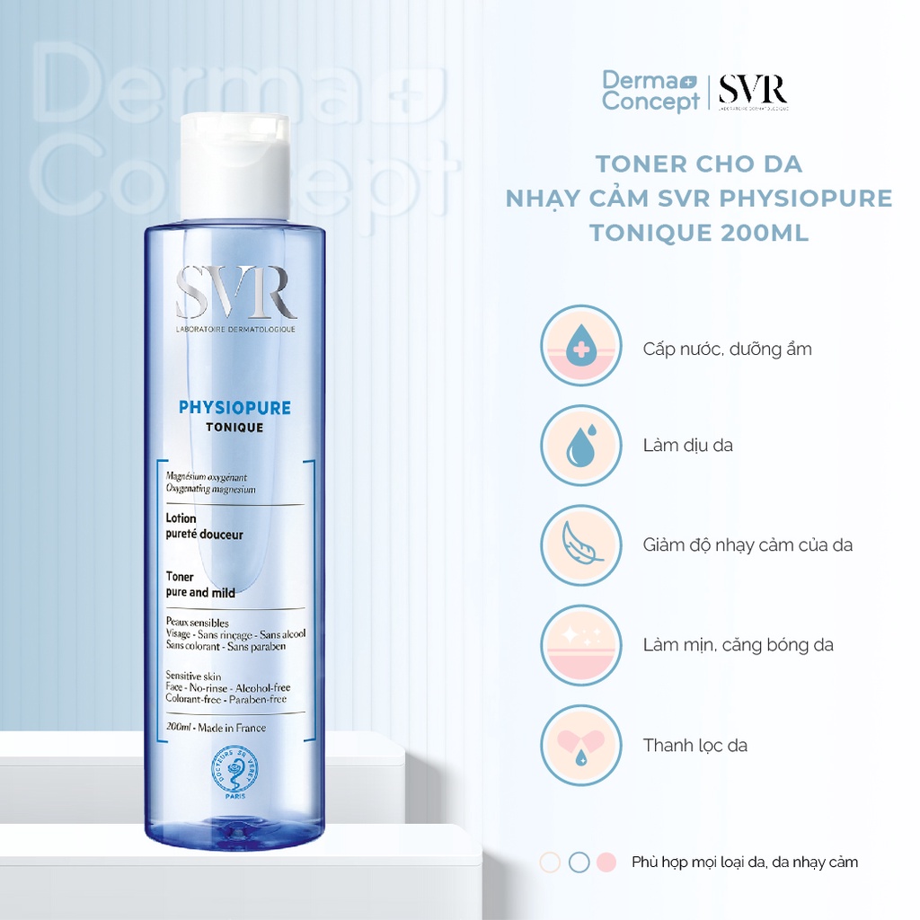 Toner cho da nhạy cảm SVR Physiopure Tonique 200ml [NHẬP KHẨU CHÍNH HÃNG 100%]
