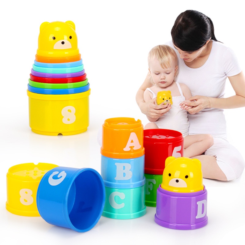 Đồ chơi tháp chồng 9 tầng giúp bé phát triển kĩ năng và hạn chế tiếp xúc với điện thoại, tivi