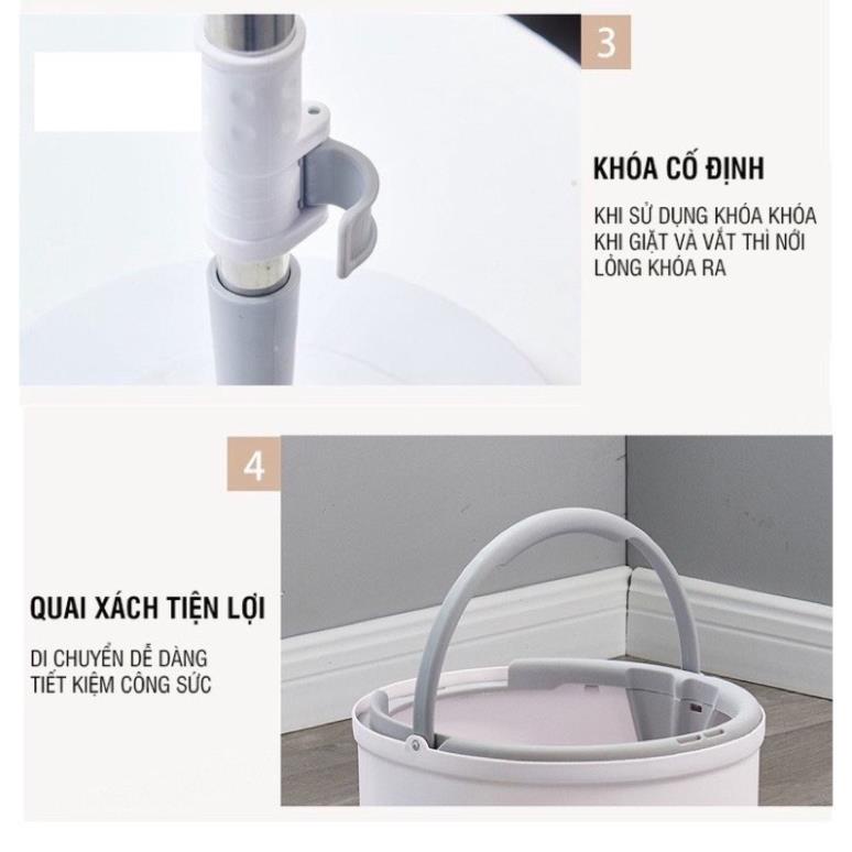 Bộ cây chổi lau nhà chính hãng K8 cao cấp, xoay 360 [LOẠI 1]