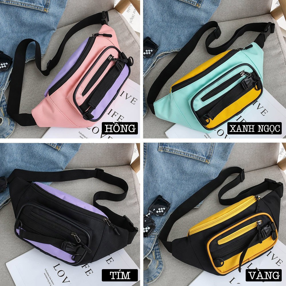 Túi Bao Tử Colorful Cool Ngầu Phối Khóa Cài Ngang RQN1862