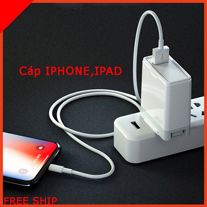 Cáp sạc IP Chính Hãng Foxcon 5IC - Dùng cho tất cả các dòng máy IP - Bảo hàng lỗi 1 đổi 1 Educase86