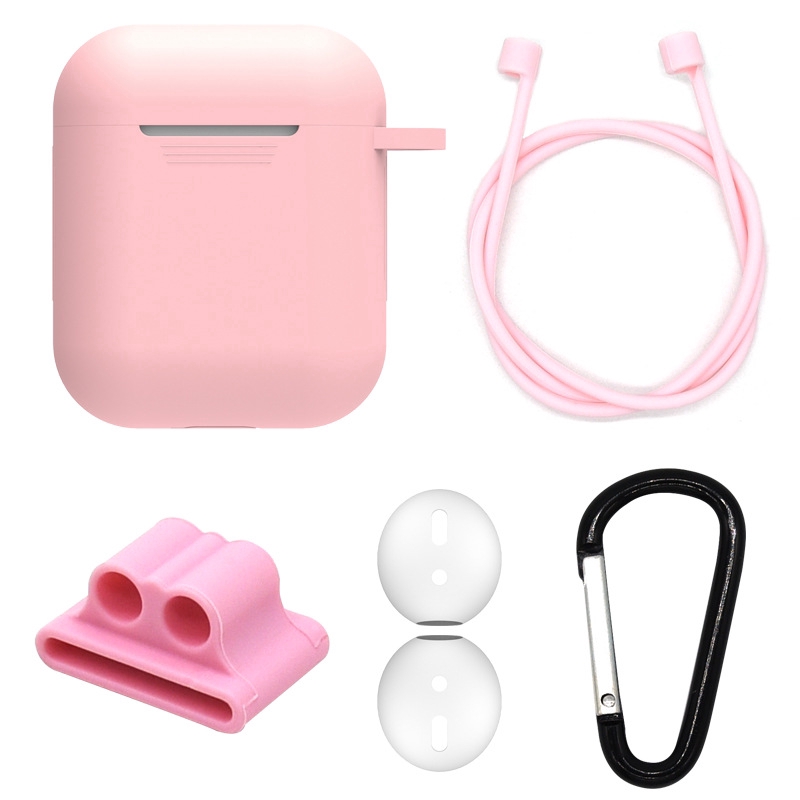Bộ phụ kiện vỏ silicone bảo vệ chống thất lạc cho hộp sạc tai nghe AirPods | BigBuy360 - bigbuy360.vn