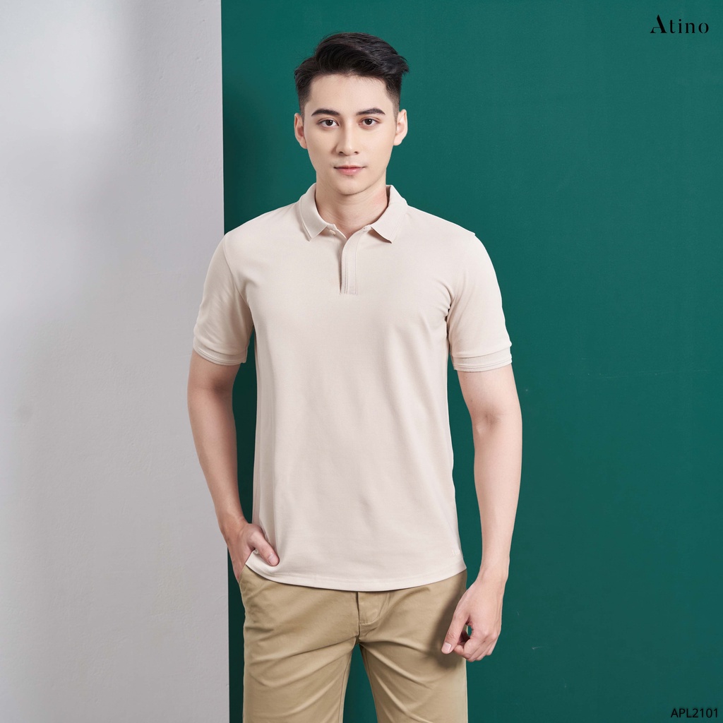 Áo Polo Nam ATINO thanh lịch vải cá sấu Cotton cao cấp thoáng mát trẻ trung form regular PL11.3009 Be