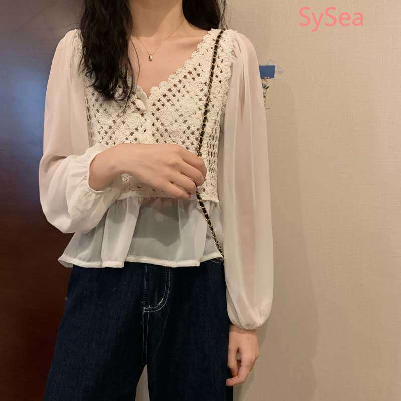 Áo Kiểu Cổ Chữ V Dáng Rộng Phong Cách Retro Thời Trang Mùa Hè Cho Nữ