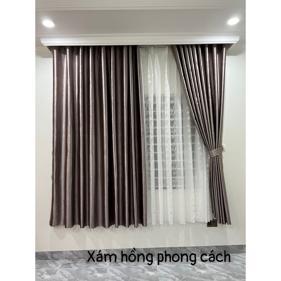 Rèm cửa chống nắng cực tốt , sang trọng, nhiều kích cỡ, hoạ tiết -MÀU XÁM HỒNG