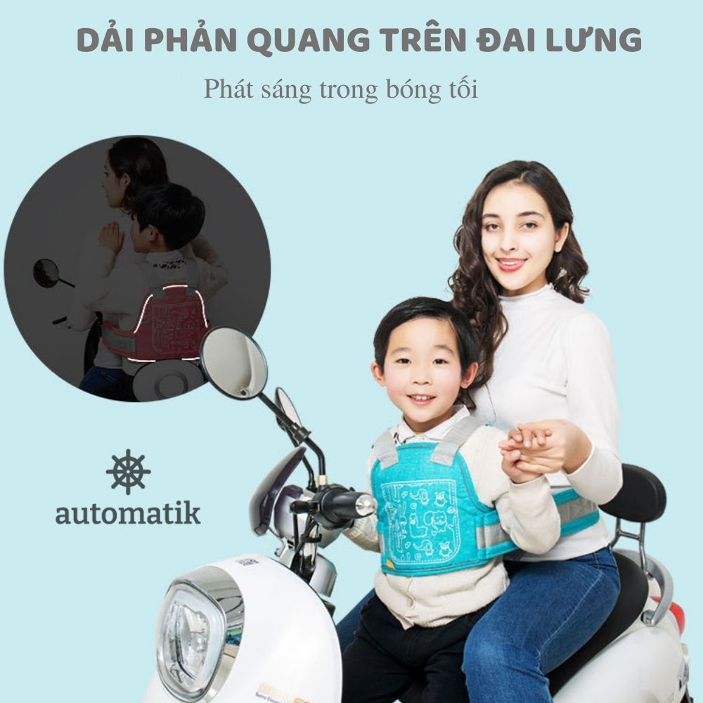 Đai Đi Xe Máy Cho Bé Địu Em Bé Đai An Toàn Ngồi Ghế Chở Bé Nịt Trước Sau - Automatik