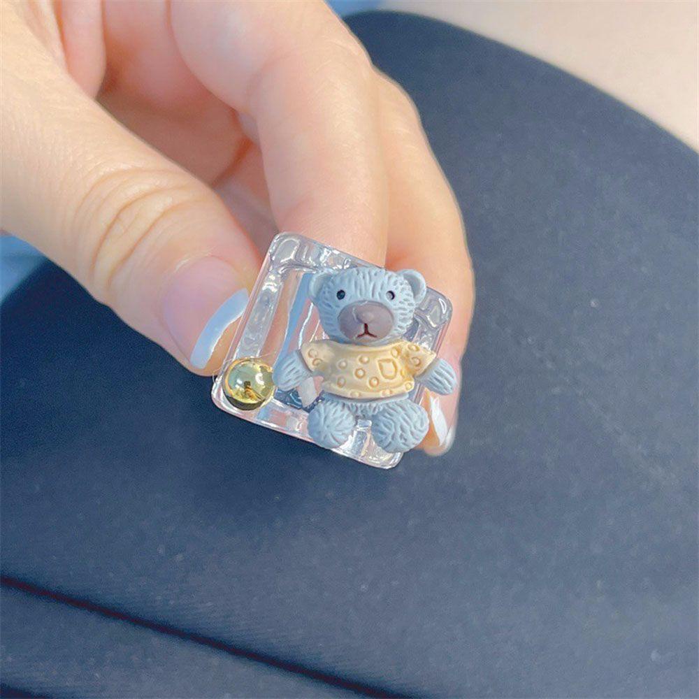 Nhẫn Resin Phong Cách Mới Năm 2021|Chuỗi Hạt Kim Loại Nhiều Màu Sắc|Phụ Kiện Thời Trang Dễ Thương Bắt Mắt