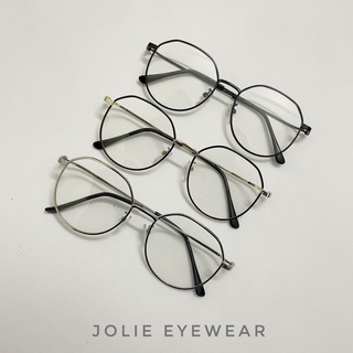 Kính không độ, gọng kính cận đa giác kim loại mảnh nam nữ Jolie eyewear 1120 chống ánh sáng xanh, UV400 