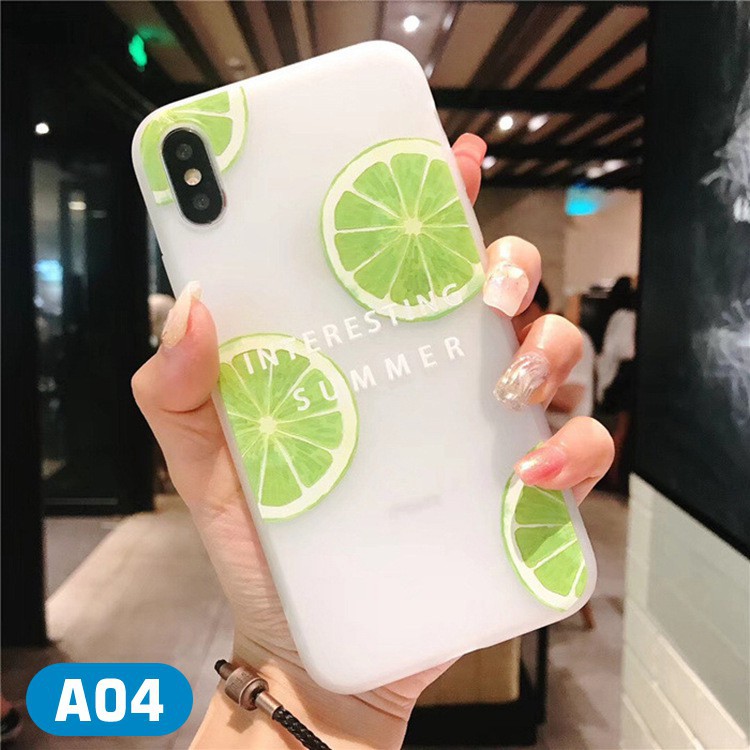 Ốp iPhone chanh dâu 🍋 🍓 nhẹ nhàng chất cực xịn dành cho iphon 6 6s 7 8 plus x xs max xr 11promax a148