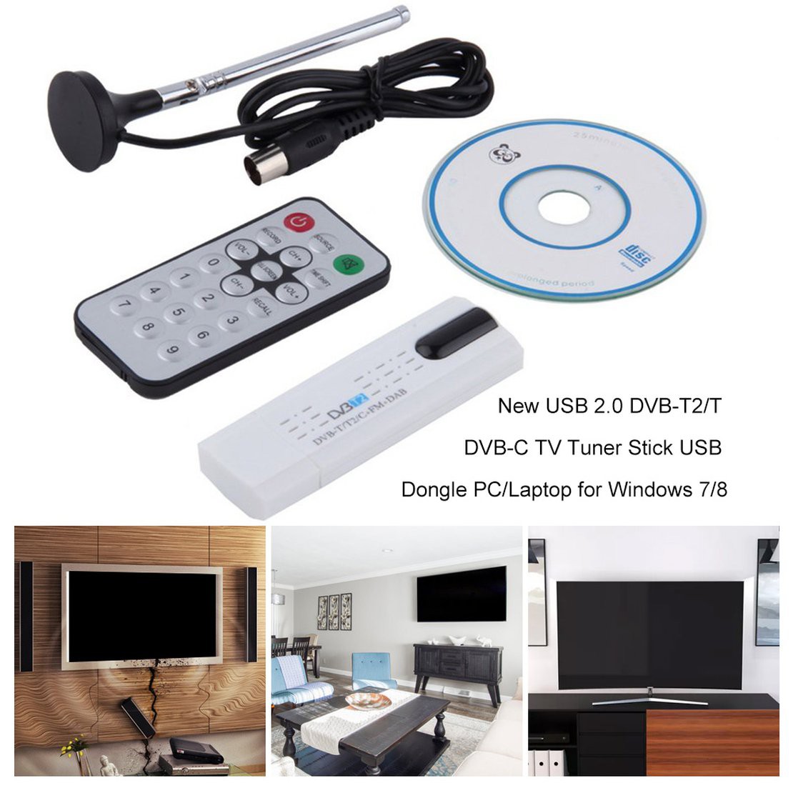 Usb Dongle Tv 99new Usb 2.0 Dvb-T2 / T Dvb-C Cho Windows 7 / 8
