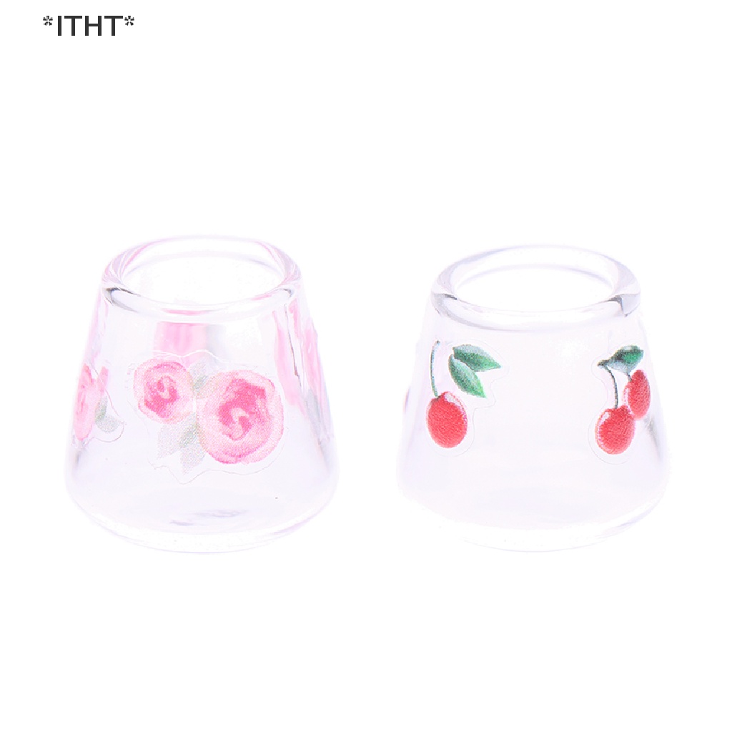 Bộ 4 Ly Thủy Tinh Trong Suốt Dùng Trang Trí Nhà Búp Bê Tỉ Lệ 1 / 12