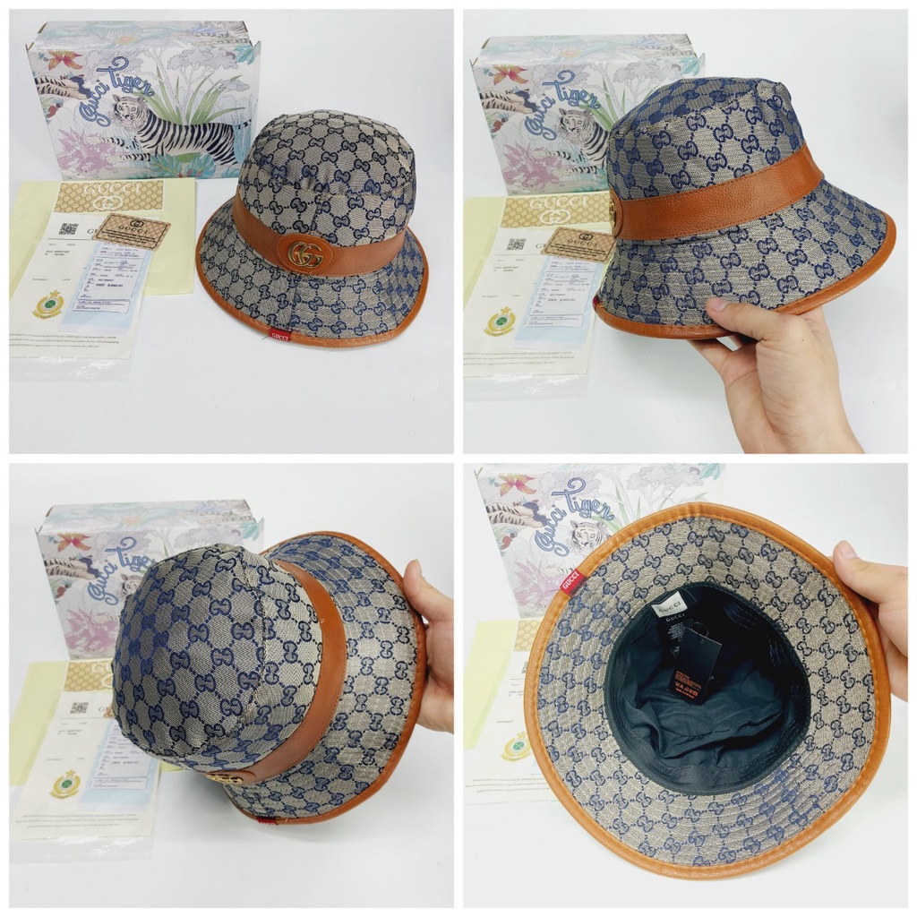 Nón vành tròn , Mũ lưỡi trai bucket Gc vân chìm full box hộp cực đẹp