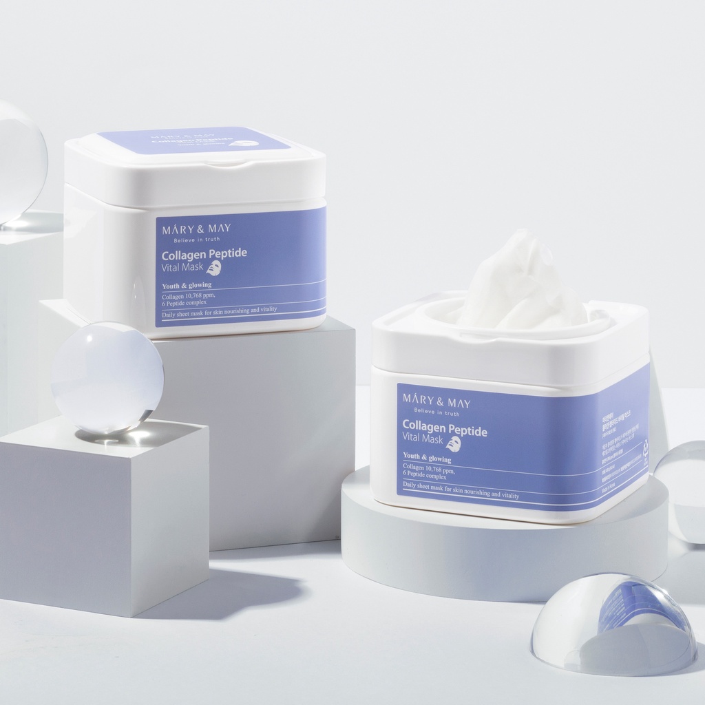 Mặt Nạ Giấy Chống Lão Hóa Mary&May Collagen Peptide Vital Mask