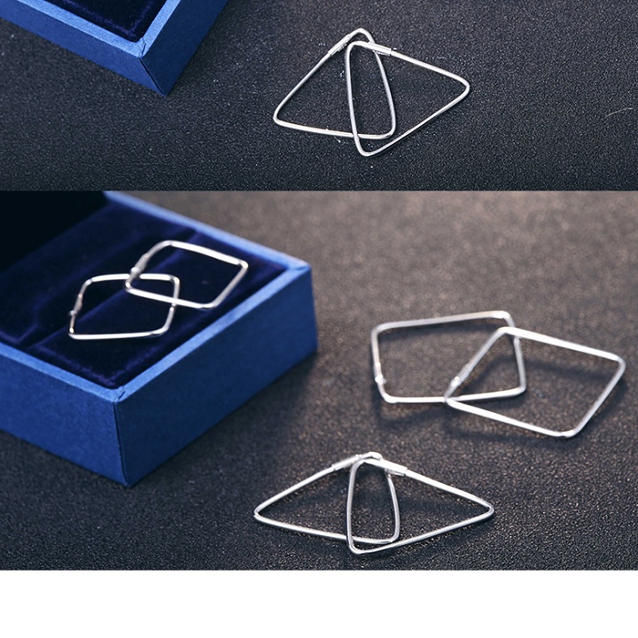 Bông Tai Khoen Hình Học Bạc 925 Cao Cấp S031