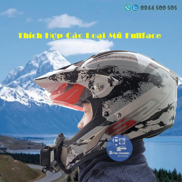 Dây Đeo Action Camera, GoPro Vào Cằm Mũ Bảo Hiểm