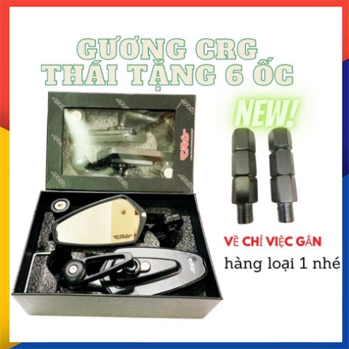 Gương Gù Crg Chính Hãng Gắn Chân Kính, Tặng 6 Ốcc -Giá 1 Cặp ( Ảnh Chụp Thật)